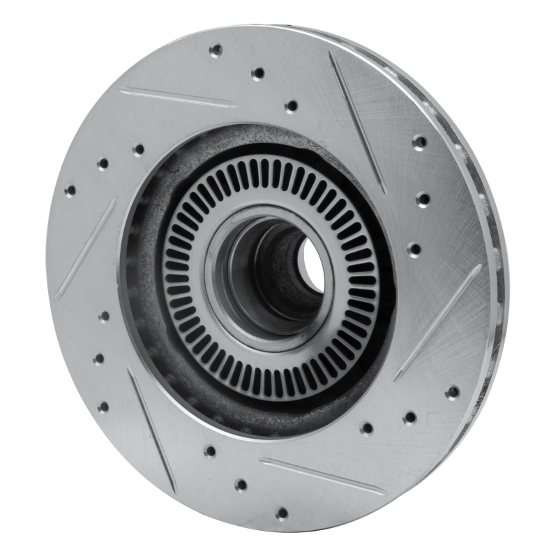 Ford Ranger Brake Rotor (1) - Front Left - R1 Concepts - Drilled & Slotted - Silver - `98-`02